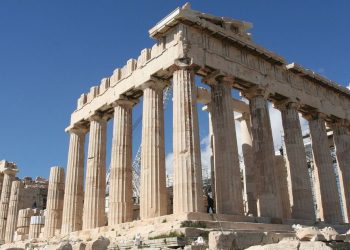 Ο Παρθενώνας, ένας αρχαίος ναός στην Ακρόπολη της Αθήνας, Ελλάδα.