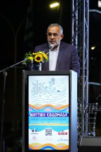 Ο Δημήτριος Ορφανός, δήμαρχος Ναυπλίου, σε εκδήλωση Ναυτικής Εβδομάδας.