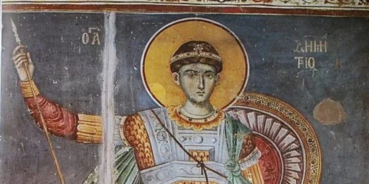 Η Ορθόδοξη Εκκλησία τιμά τη μνήμη του Αγίου Δημητρίου στις 26 Οκτωβρίου