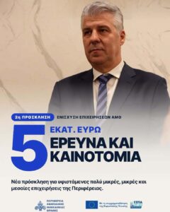 Νέα πρόσκληση 5 εκατ. ευρώ για επιχειρήσεις της ΑΜΘ